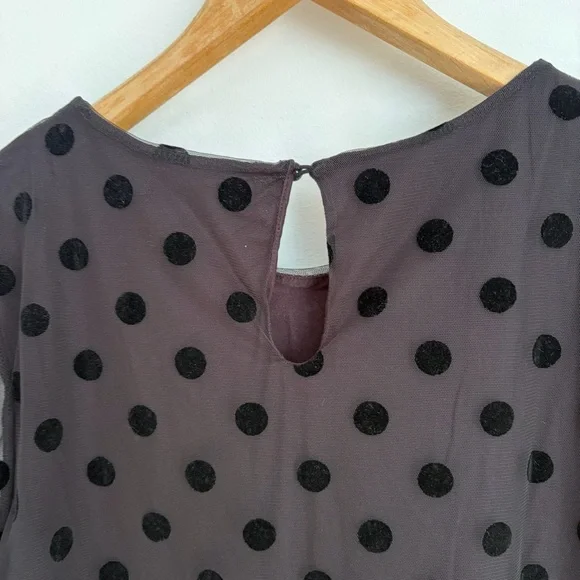 Sheer Polka Dot Mesh Blouse - Flocked Dots - NWT - Size XL - Picture 3 of 6